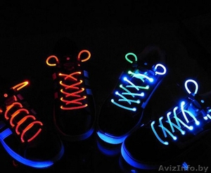 Шнурки светящиеся FULLY LACED GLOW IN THE DARK FLAT LACES NIKE AIR YEEZY - Изображение #3, Объявление #67404