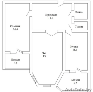 2-х комнатная квартира улучшенной планировки - Изображение #1, Объявление #1591379