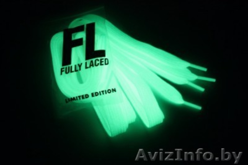 Шнурки светящиеся FULLY LACED GLOW IN THE DARK FLAT LACES NIKE AIR YEEZY - Изображение #1, Объявление #67404